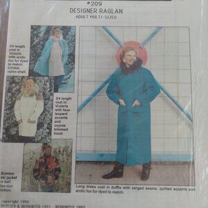 Vintage 90s Coat Jacket Sewing Pattern XS-XL Winter MacPhee Workshop
